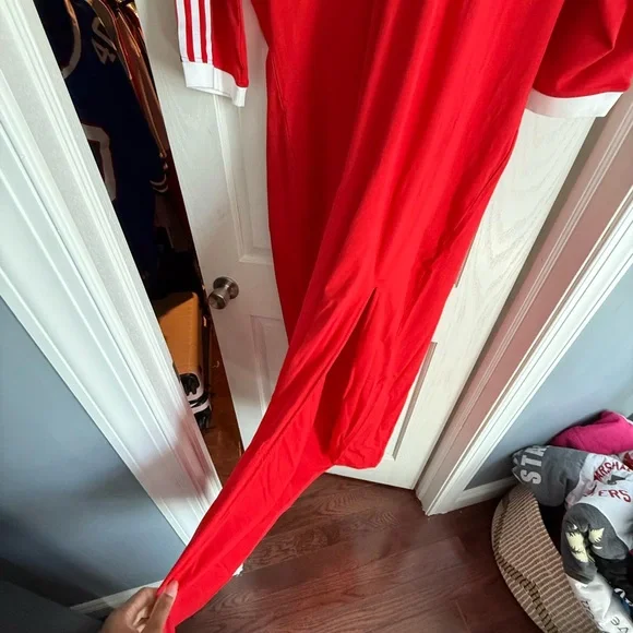 Adidas Red Maxi Dress with White Trim - Picture 6 of 6